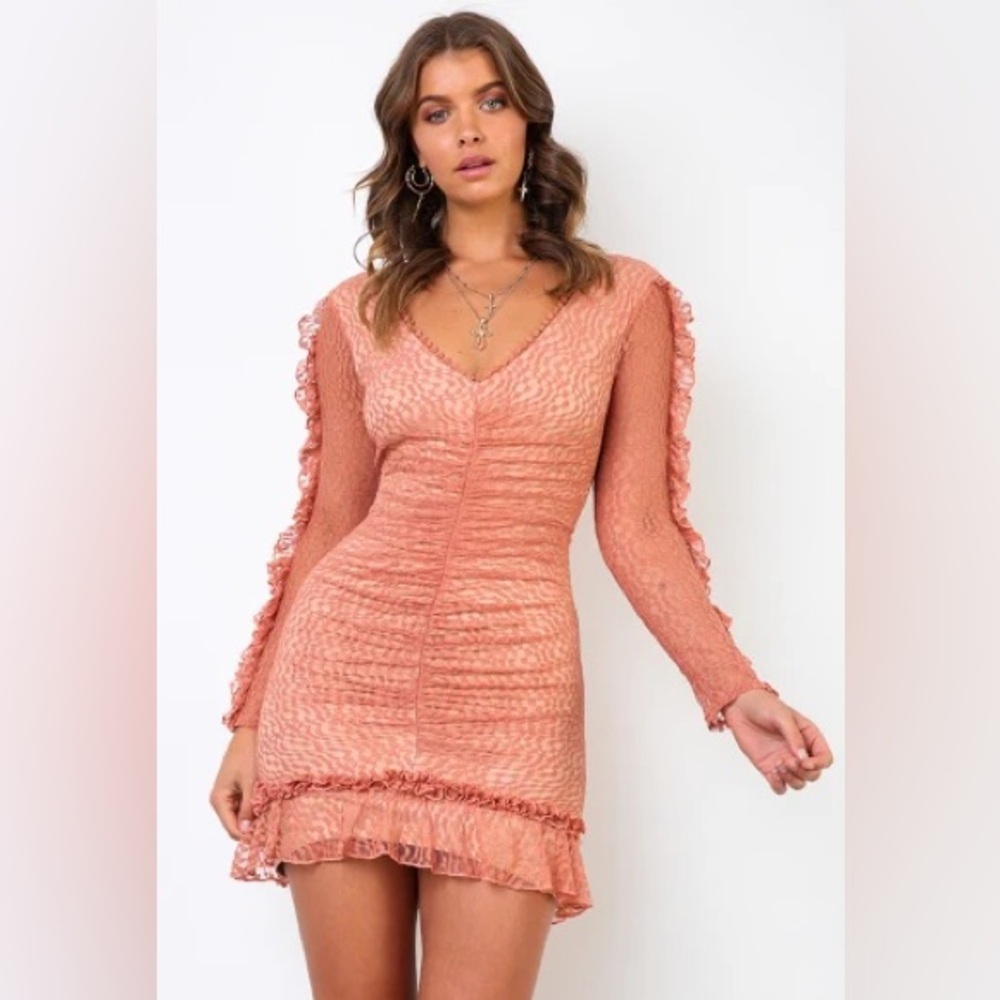 NEW - Elegant Lace Coral Dress